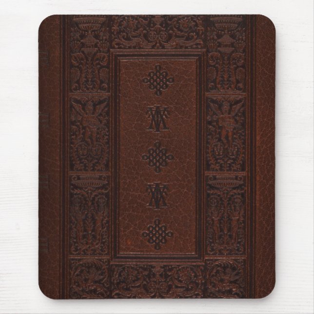 Tapis De Souris Conception Brown antique de livre de relief de (Devant)