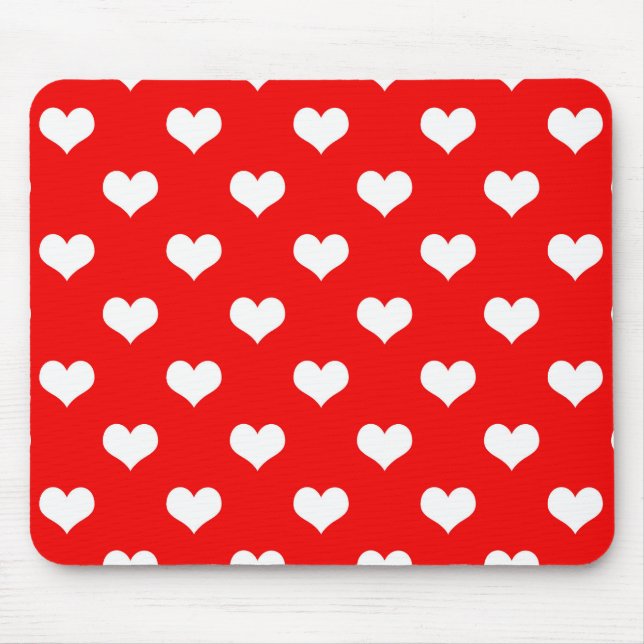 Tapis De Souris Conception d'amour à cœur rouge  (Devant)