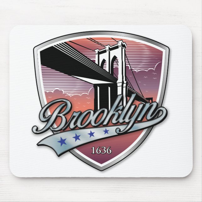 Tapis De Souris Conception d'argent de Brooklyn (Devant)