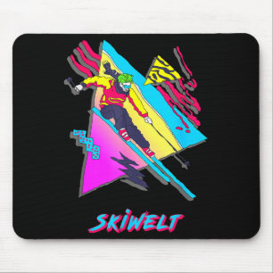 Tapis De Souris Conception d'aventure de skiwelt colorée ski skieu
