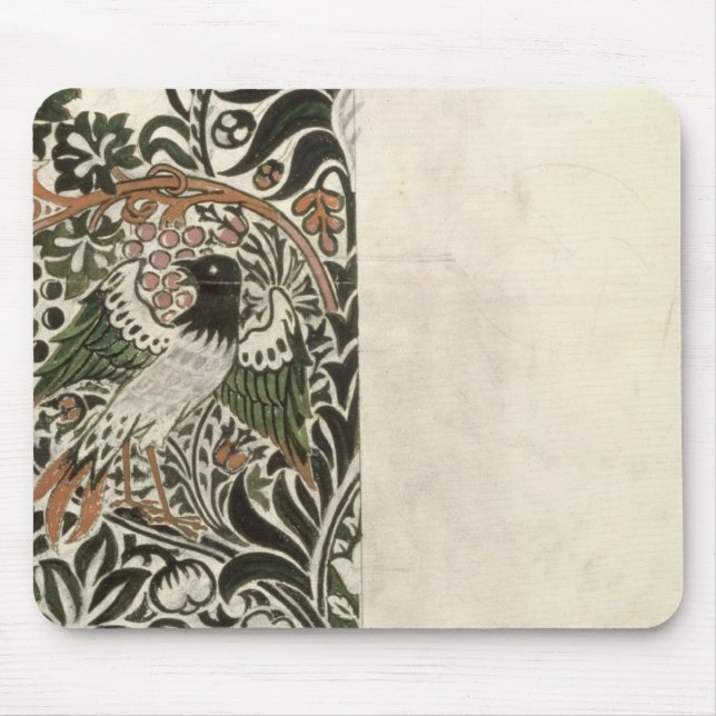 Tapis De Souris Conception de bloc du bois non fini de "oiseau et (Devant)