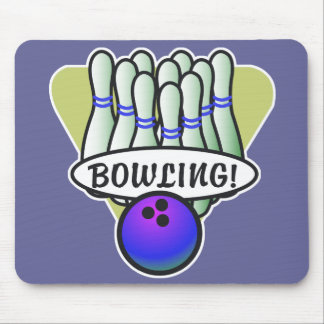 Tapis De Souris conception de bowling rétro
