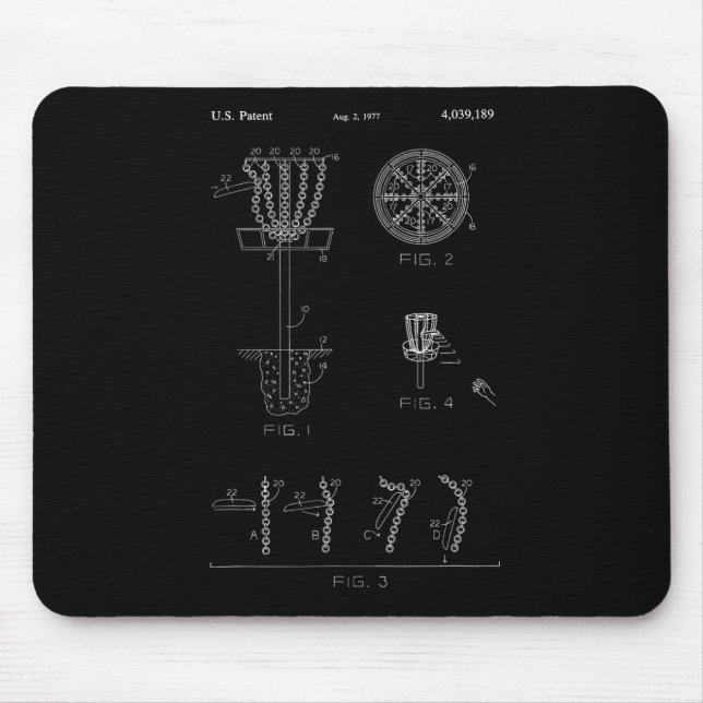 Tapis De Souris Conception de brevet de cible de panier de golf à  (Devant)