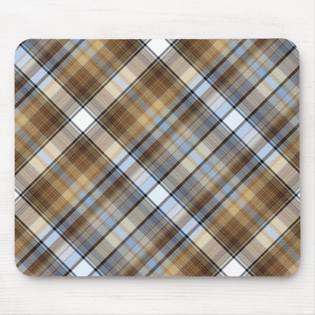 Tapis De Souris Conception de brun, bleu-clair et blanche de (Devant)