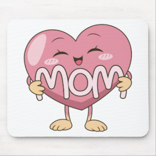 Tapis De Souris Conception de câlin de coeur de maman Kawaii