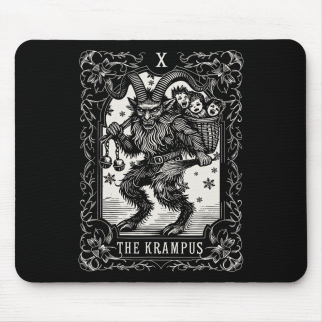 Tapis De Souris Conception de carte de tarot de Krampus saison de  (Devant)