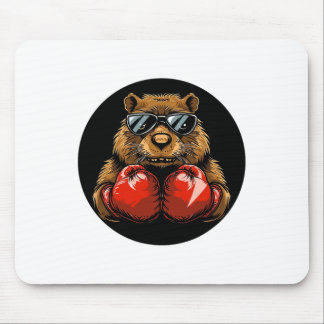 Tapis De Souris Conception de castor de boxe cool pour un style de