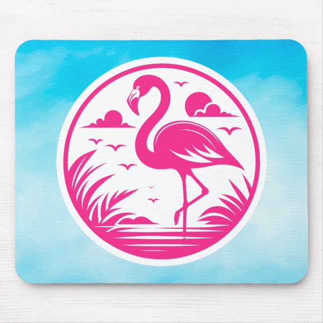 Tapis De Souris Conception de cercle d'été flamant rose-68730 (Devant)