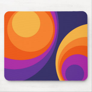 Tapis De Souris Conception de cercles rétro colorés