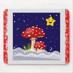 Tapis De Souris conception de champignons de Noël