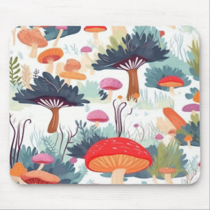 Tapis De Souris Conception de champignons et d'arbres