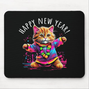 Tapis De Souris Conception de chat dansant pour la fête de la nouv