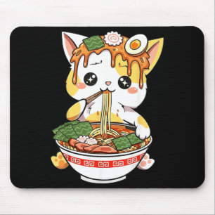Tapis De Souris Conception de chat Ramen style Kawaii drôle anime 