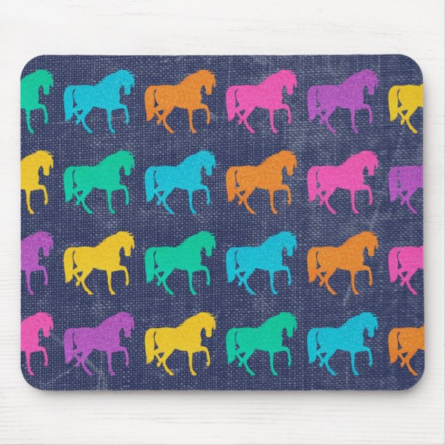 Tapis De Souris Conception de chevaux de parties scintillantes de (Devant)