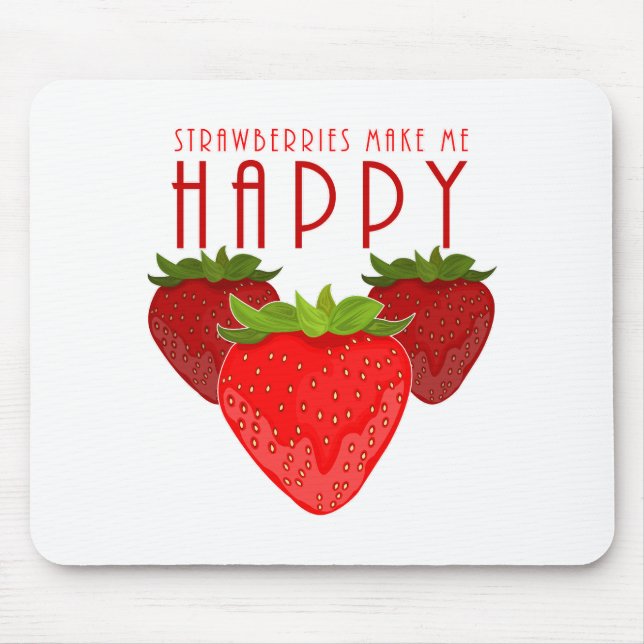Tapis De Souris Conception de citation de fraise mignonne | Fruit  (Devant)