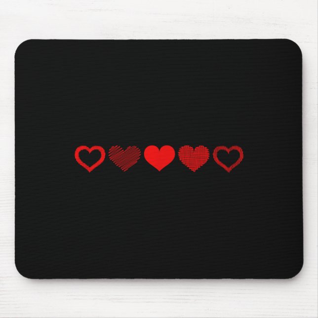 Tapis De Souris Conception de cœur rouge de la Saint-Valentin pour (Devant)