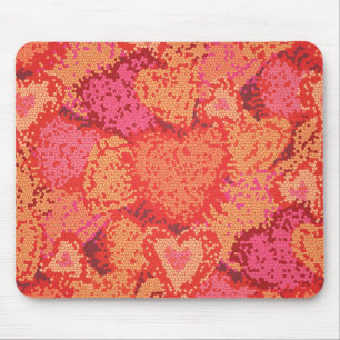 Tapis De Souris Conception de coeurs en mosaïque mignonne