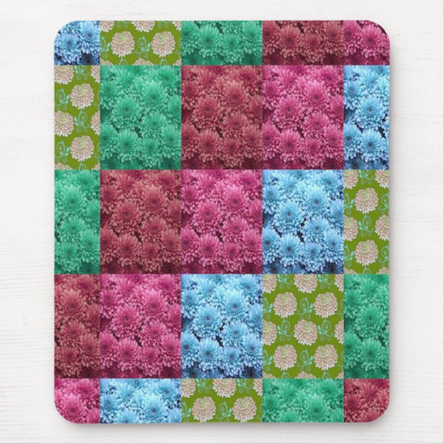 Tapis De Souris conception de courtepointe florale (Devant)