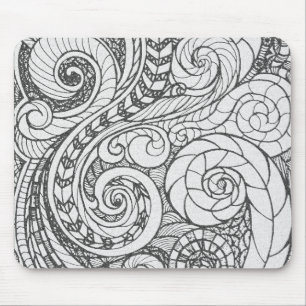 Tapis De Souris Conception de couverture de doodle d'art occupé pe