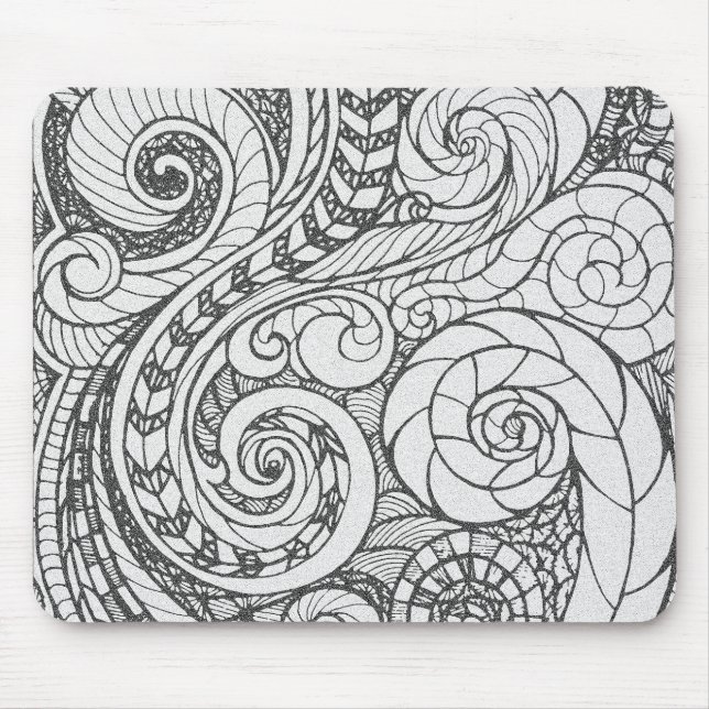 Tapis De Souris Conception de couverture de doodle d'art occupé pe (Devant)
