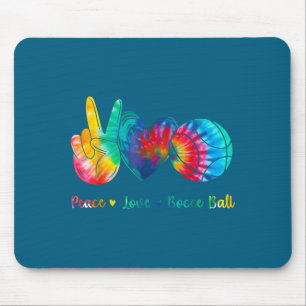 Tapis De Souris Conception de cravate Peace Love Bocce Ball