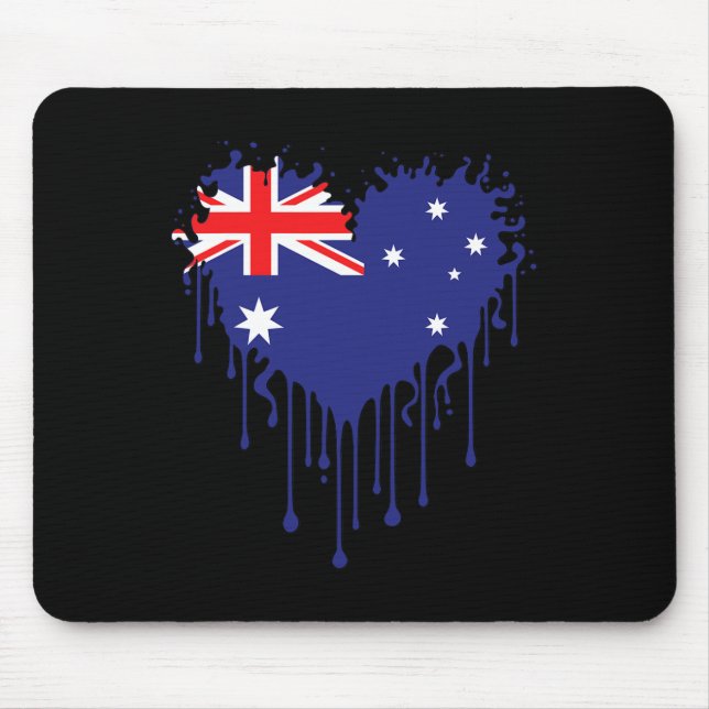 Tapis De Souris Conception de drapeau de cœur dégoulinant d'Austra (Devant)