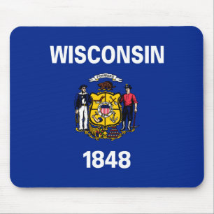 Tapis De Souris Conception de drapeau d'état du Wisconsin