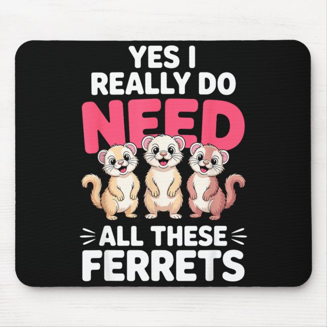 Tapis De Souris Conception de furet mignon pour hommes femmes enfa (Devant)