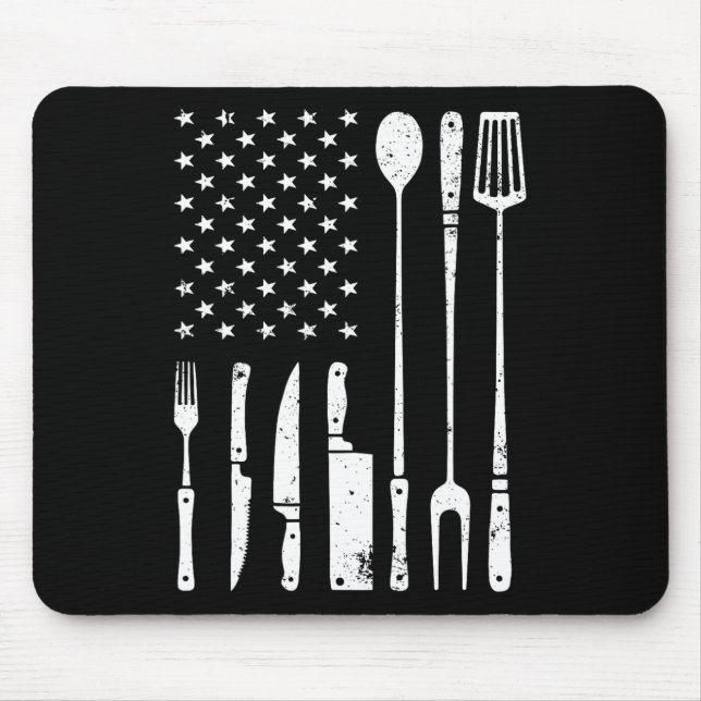 Tapis De Souris Conception de grill de barbecue cool pour hommes f (Devant)