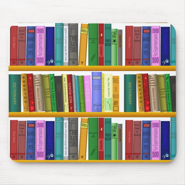 Tapis De Souris Conception de la bibliothèque de Personnalisers (Devant)