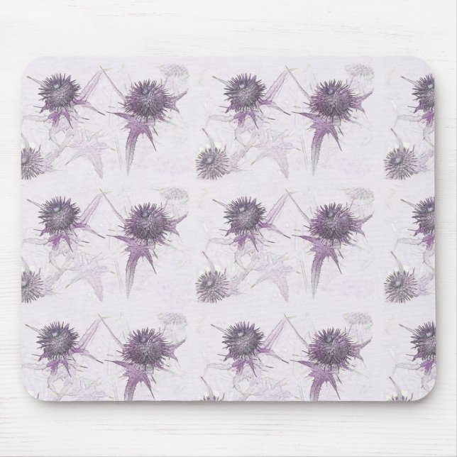 Tapis De Souris Conception de la nature de chardon pourpre (Devant)