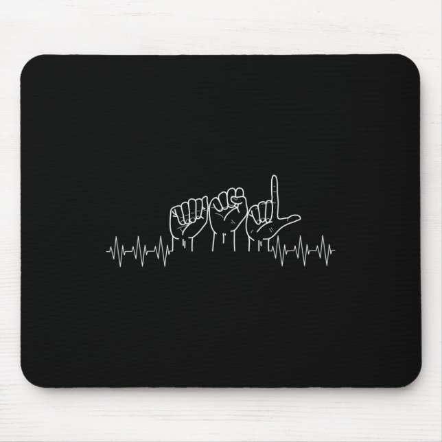 Tapis De Souris Conception de l'ASL de Hearbeat pour l'ASL Lover D (Devant)