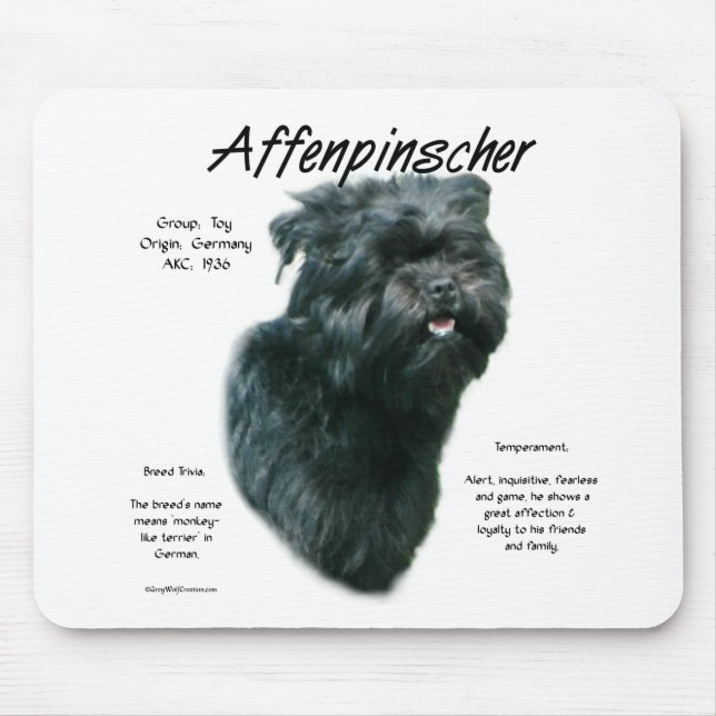 Tapis De Souris Conception de l'historique Affenpinscher (Devant)