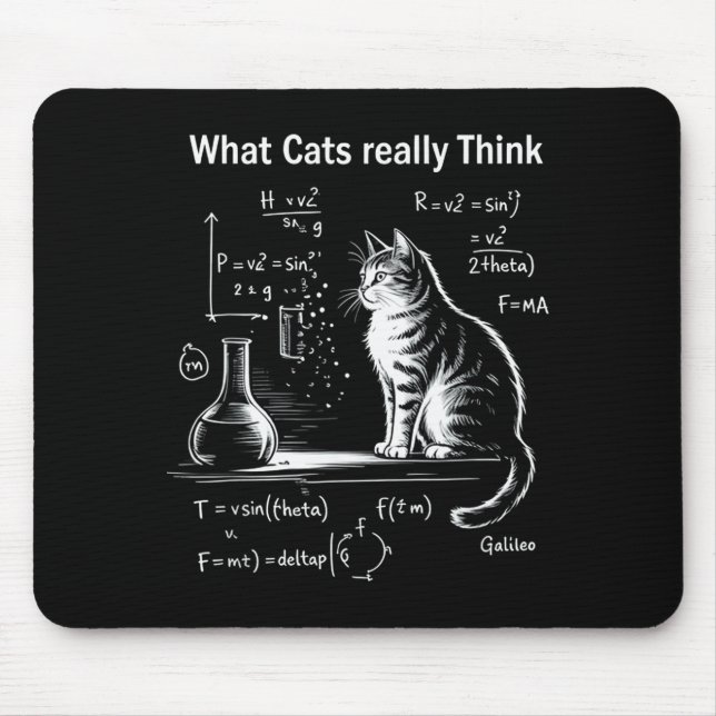 Tapis De Souris Conception de l'humour de physique de chat drôle C (Devant)