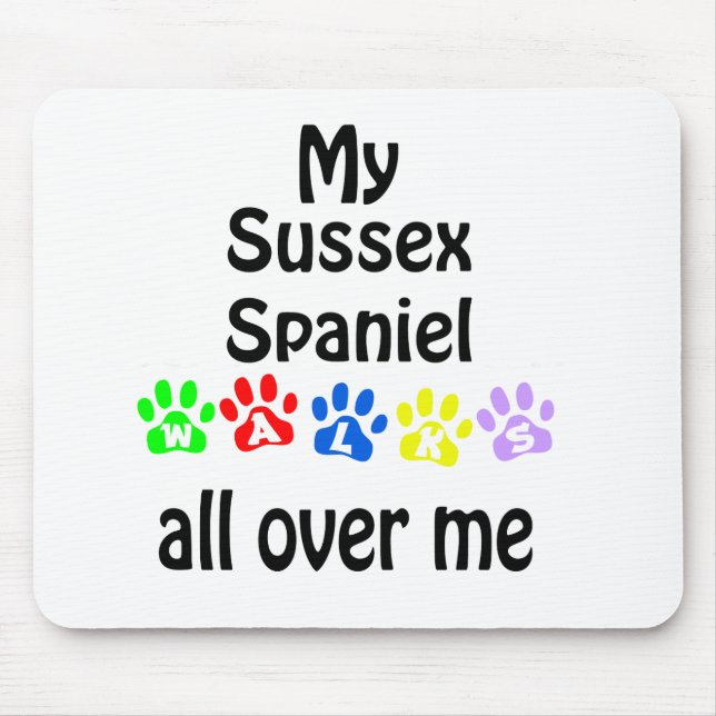 Tapis De Souris Conception de marche Sussex Spaniel (Devant)