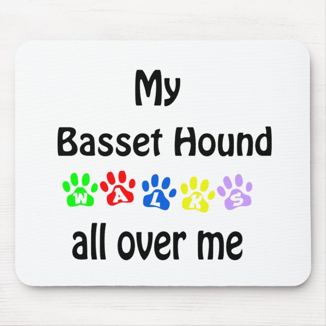 Tapis De Souris Conception de marches de Basset Hound (Devant)