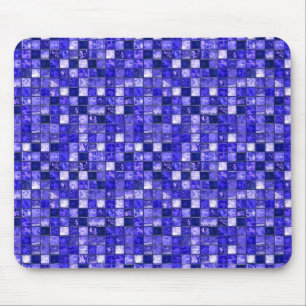 Tapis De Souris Conception de mosaïque bleue abstraite avec textur