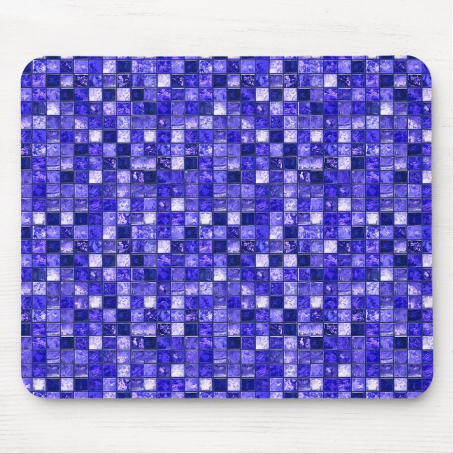 Tapis De Souris Conception de mosaïque bleue abstraite avec textur (Devant)