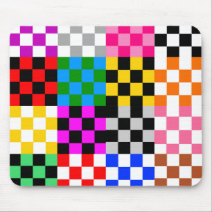 Tapis De Souris Conception de motif à carreaux patchwork coloré 