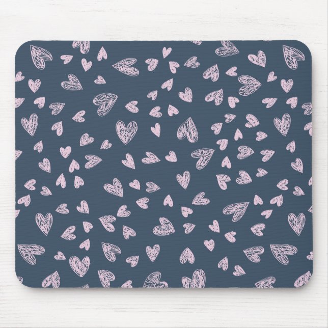 Tapis De Souris Conception de Motif de coeur dessinée à la main (Devant)
