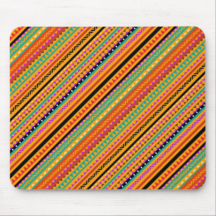 Tapis De Souris Conception de motifs aztèques natifs colorés migno