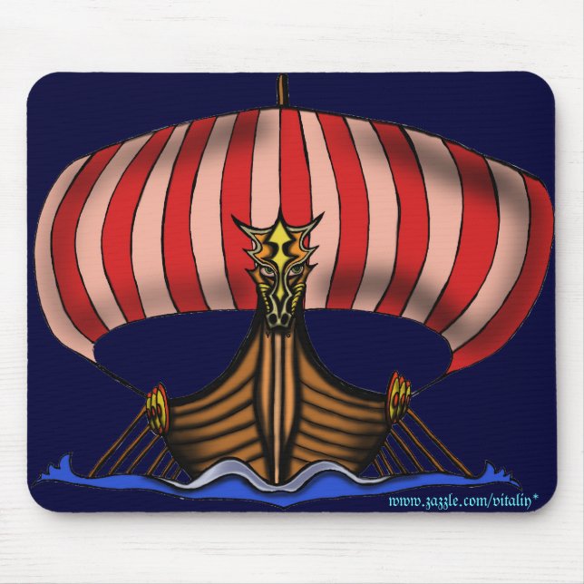 Tapis De Souris Conception de mousepad de bateau de Viking (Devant)