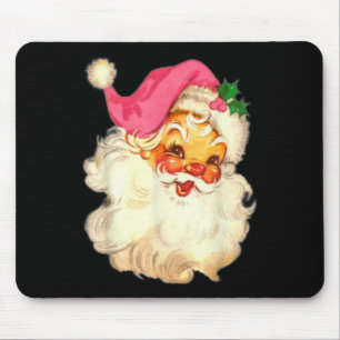 Tapis De Souris Conception de Noël rose de Père Noël rose vintage