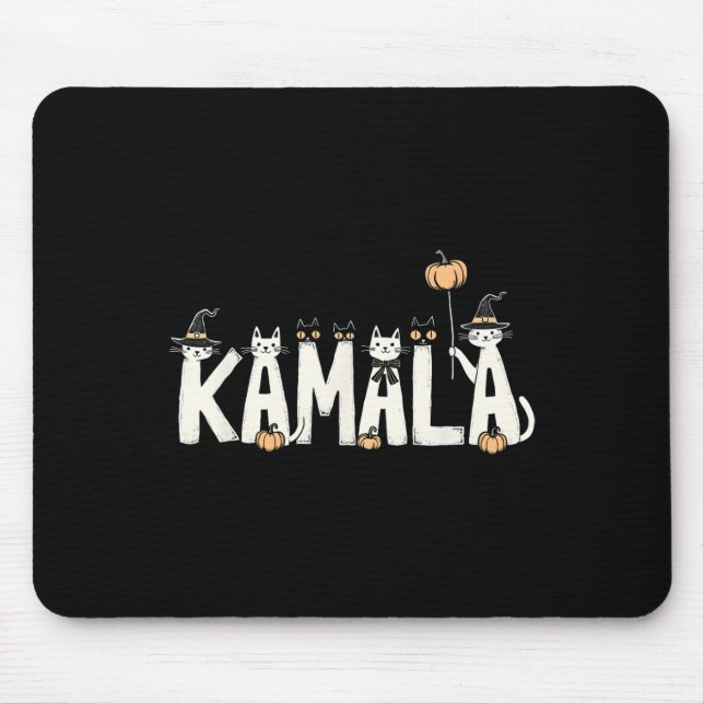 Tapis De Souris Conception de nom de sorcière amatrice de chat Kam (Devant)