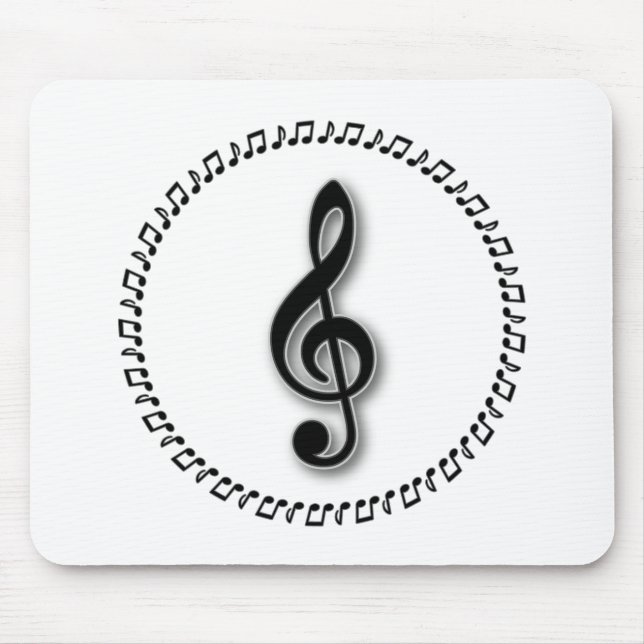 Tapis De Souris Conception de notes de musique Treble Clef (Devant)