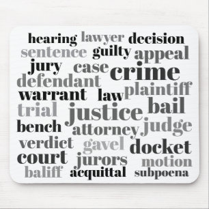Tapis De Souris Conception de nuage de mots juridiques judiciaires