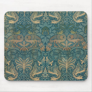 Tapis De Souris Conception de paon de William Morris et de textile