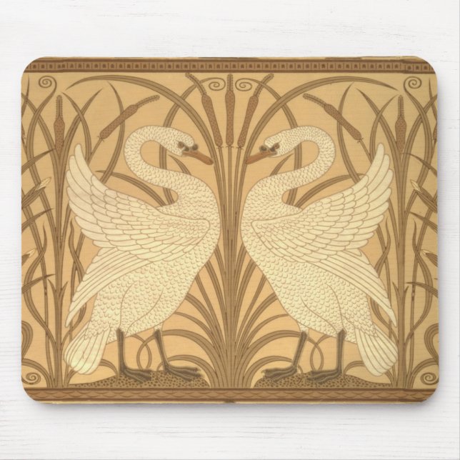 Tapis De Souris Conception de papier peint de cygne (Devant)