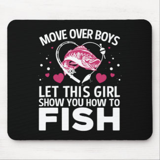 Tapis De Souris Conception de pêche drôle pour filles femmes pêche