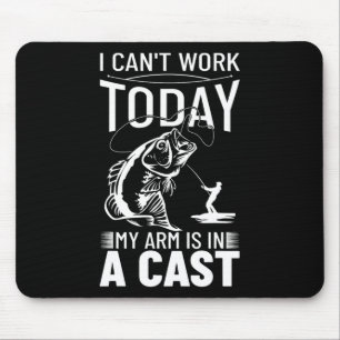 Tapis De Souris Conception de pêche Je ne peux pas travailler aujo